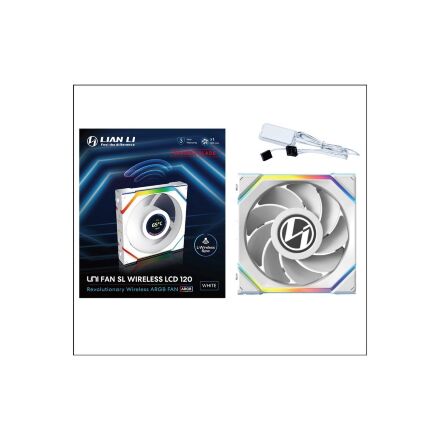 Кулер для корпуса Lian Li Uni Fan SL WIRELESS LCD Reverse, 120-1 (G99.12RSLLCD1W1W.00)