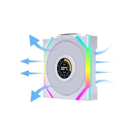 Кулер для корпуса Lian Li Uni Fan SL WIRELESS LCD Reverse, 120-1 (G99.12RSLLCD1W1W.00)