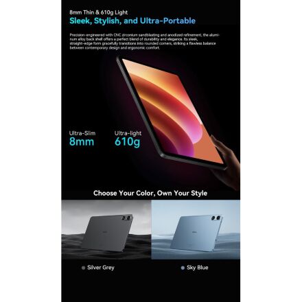 Планшет Oscal Pad 100 12.0" 6/256GB 4G (LTE) Sky Blue (6931548326335)