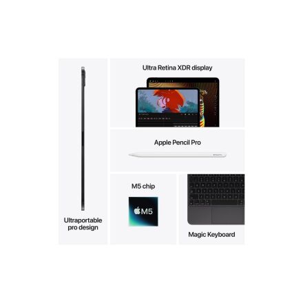 Планшет Apple iPad Pro 13" M5 Wi‑Fi + Cellular 256GB with standard glass - Space Black (ME7W4TY/A)