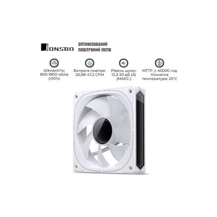 Кулер для корпуса JONSBO FR-505W ARGB White