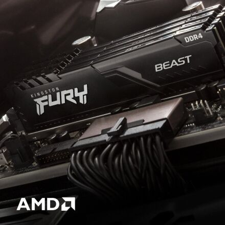 Модуль памяти для компьютера DDR4 64GB (2x32GB) 3600 MHz Fury Beast Black Kingston Fury (ex.HyperX) (KF436C18BBK2/64)