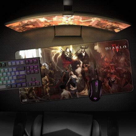 Коврик для мыши игровая поверхность Blizzard DIABLO 4 Inarius and Lilith Диабло XL (90*42 cm)