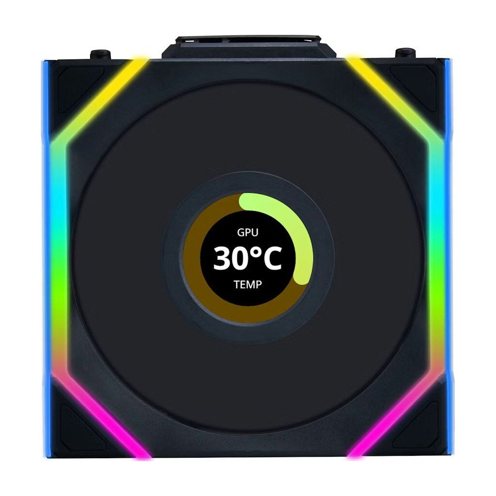 Кулер для корпуса Lian Li UNI Fan SL WIRELESS LCD 120-1, Black (G99.12SLLCD1W1B.00)
