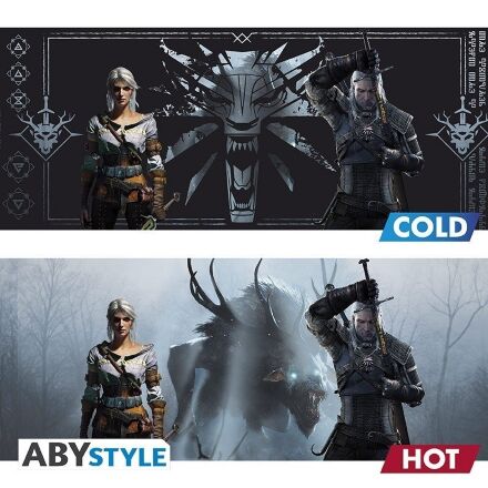 Чашка хамелеон WITCHER Geralt and Ciri Ведьмак кружка Геральт и Цири 460 мл (меняет цвет)