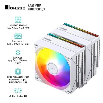 Кулер для процессора JONSBO CB80 White