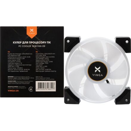 Кулер для корпуса Vinga RGB fan-09