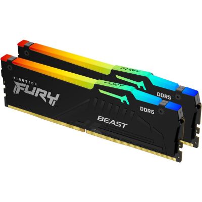 Модуль памяти для компьютера DDR5 64GB (2x32GB) 6000 MHz Beast RGB EXPO Black Kingston Fury (ex.HyperX) (KF560C36BBE2AK2-64)