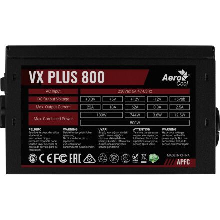 Блок питания AeroCool 800W VX Plus Stealth (ACPN-VS80AEY.12)