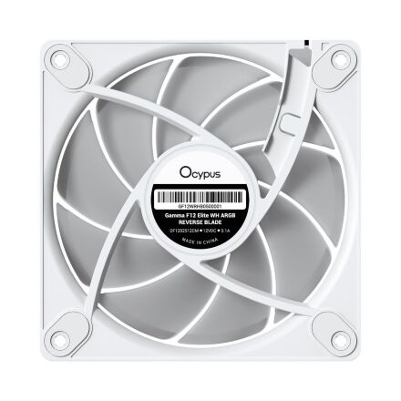 Кулер для корпуса OCYPUS GAMMA F12 ELITE WH ARGB REVERSE BLADE (GAMMA-F12-WH1AM01E-GL)
