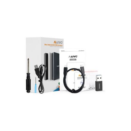 Карман внешний Maiwo 2*HDD 2.5" SATA/SSD up to 9.5mm USB3.1 GEN2 Type-C, RAID 0,1 (K25272C)