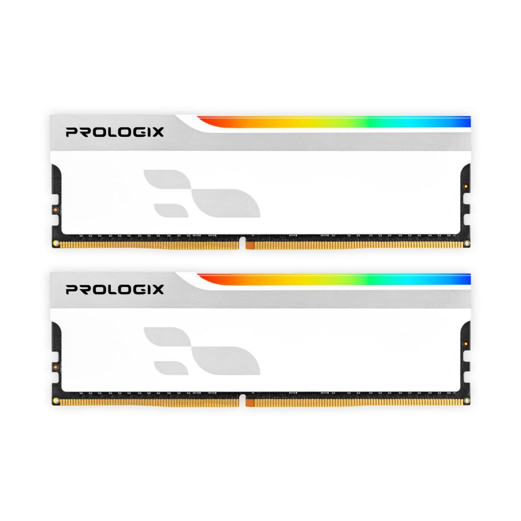 Модуль памяти для компьютера DDR5 32GB (2x16GB) 6000 MHz Onyx White RGB Prologix (PRO32GB6000YWR5K)