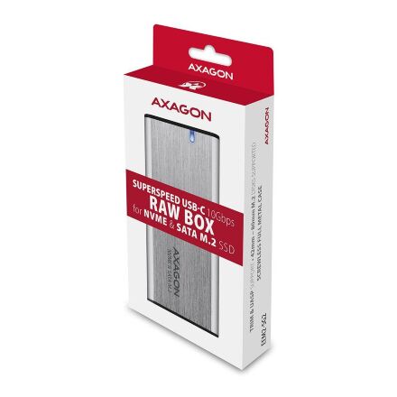 Карман внешний AXAGON USB-C 3.2 Gen 2 metal box for M.2 NVMe & SATA SSD SuperSpeed (EEM2-SG2)