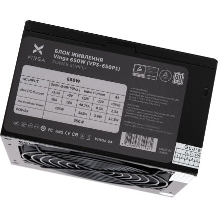 Блок питания Vinga 650W ОЕМ (VPS-650P1)
