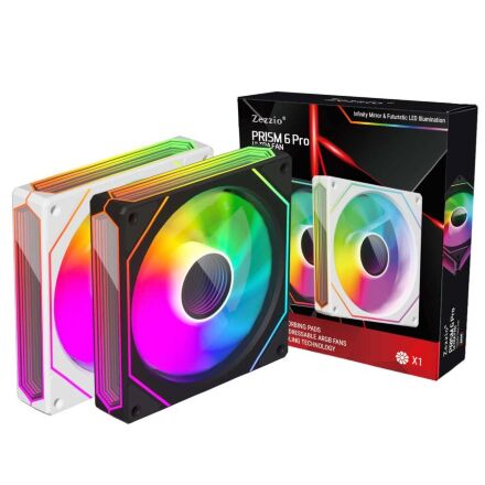 Кулер для корпуса Zezzio PRISM 6 Pro ARGB White
